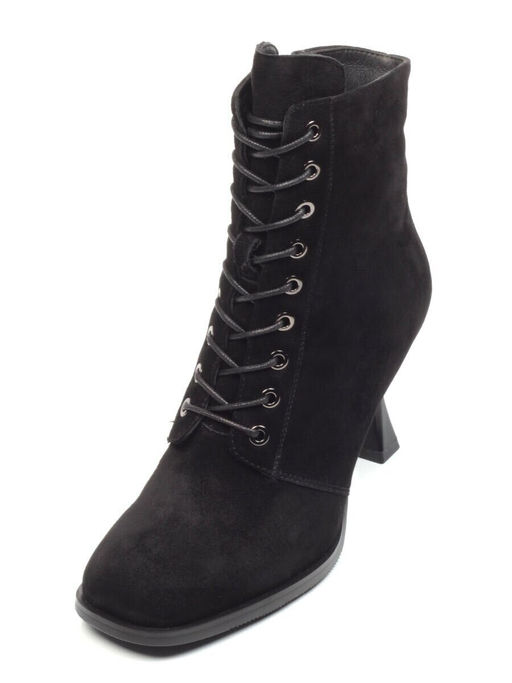 04-E29W-15B BLACK Ботильоны зимние женские (натуральная замша, натуральный мех)