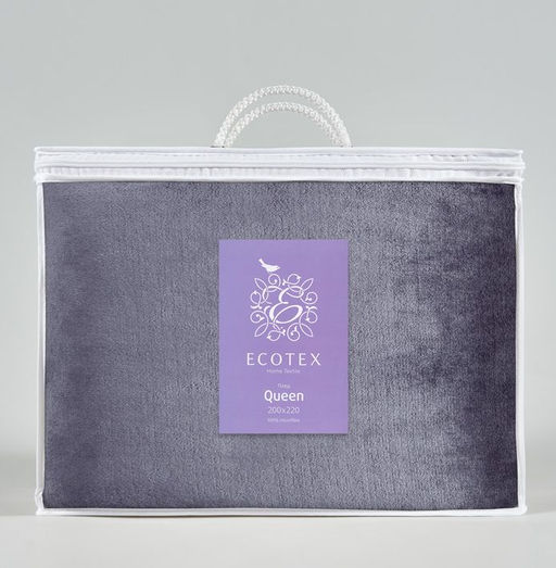 Плед Квин  150х200 цв. темно-серый, Ecotex  фото 3