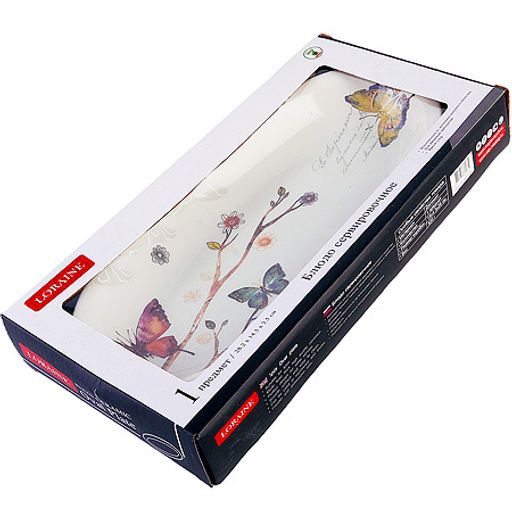 60134 Блюдо сервировочное 28,2х14,5х3,5см Бабочки в саду доломит LR (х24) - Mayer&boch фото 4