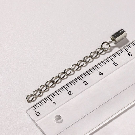 Замок карабин 5 шт. 12?7 мм, с удлинителем и обжимными круглыми концевиками 10?5 мм