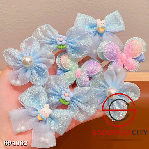 Набор детских заколок с бантом для волос