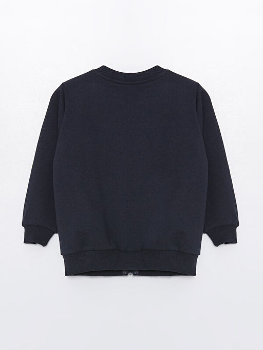 Bisiklet Yaka Uzun Kollu Basic Erkek ?ocuk Fermuarl? Sweatshirt