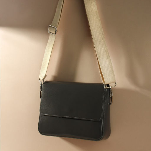 Ручка для сумки, стропа, с карабинами, 139±3×3.8 см, бежевая