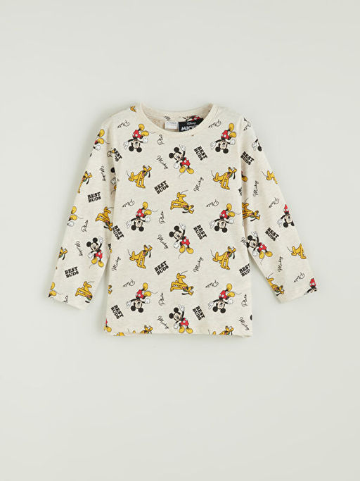 Mickey Mouse Bask?l? Erkek ?ocuk Pijama Tak?m