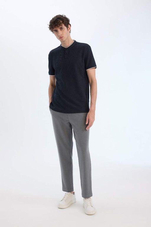 Modern Fit Dik Yaka K?sa Kollu Polo Tisort - Defacto фото 11