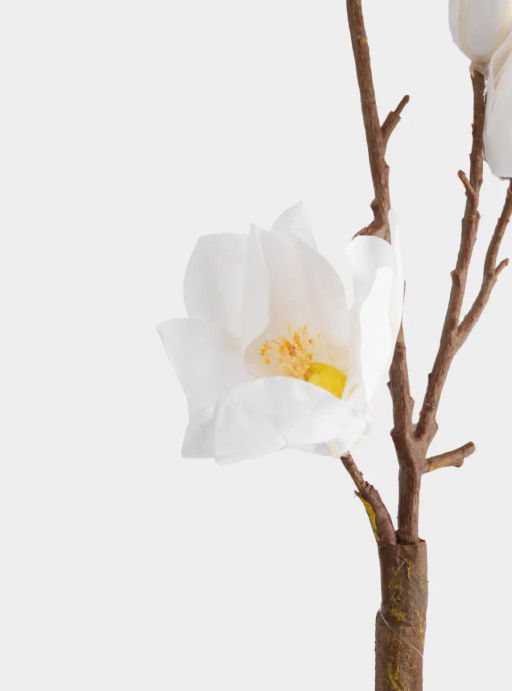 Ветка декоративная, 61 см, полиэтилен/металл, Белый цветок, Interior spring