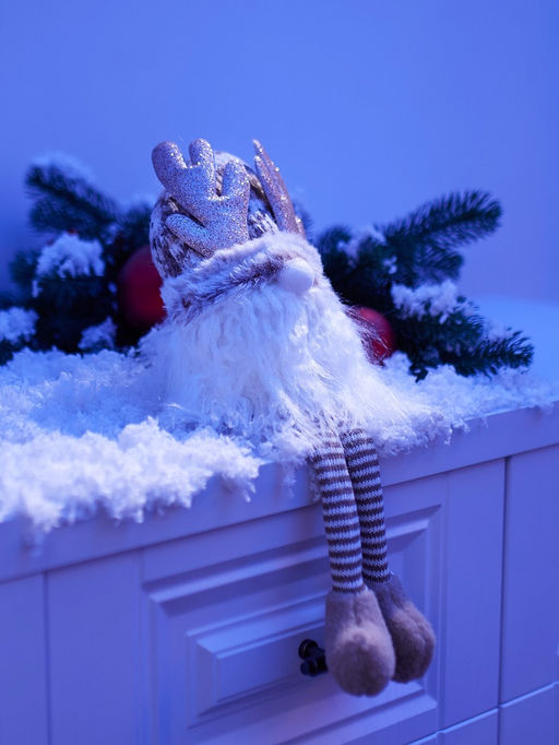 Фигура текстиль «Гном лосяш» 33 см, 1 LED, от батареек AG13×3, свечение тёплое белое