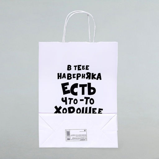 Цена за 2 шт. Пакет подарочный В тебе наверняка есть что-то хорошее, 24 х 14 х 32 см, 1 шт - UPAK LAND фото 4