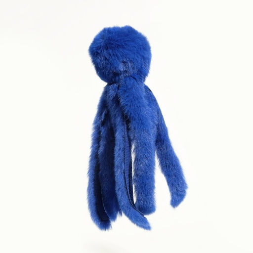 Игрушка для кошек Осьминожек из искусственного меха , до 19 см, синяя - Пижон фото 3