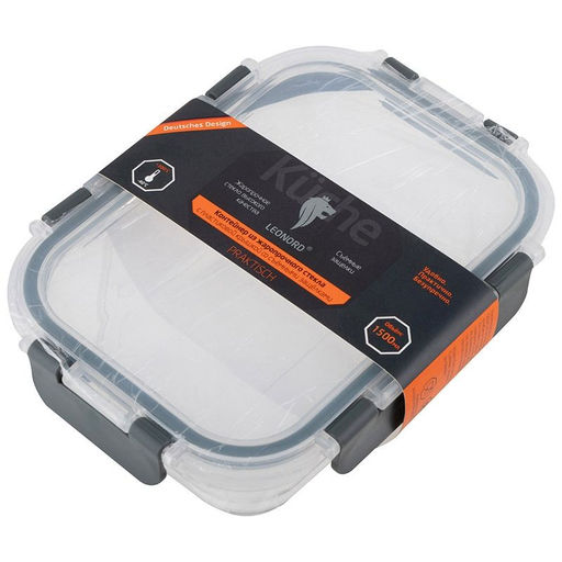 Контейнер Praktisch 1.5л из жаропрочного стекла с пластик. крышкой 106072 /Mallony/  фото 2