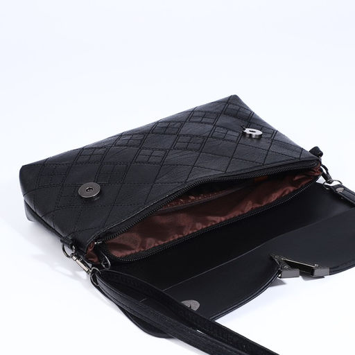 Сумка-клатч на магните, длинный ремень, цвет чёрный - Simaland фото 7