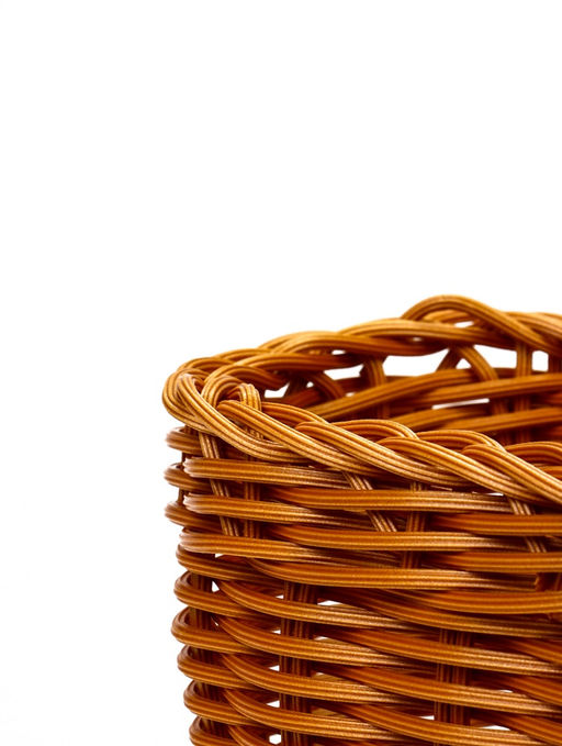 Корзина плетёная для хранения, 29×16×16 см, ручка h=17 см, пластиковая, коричневая