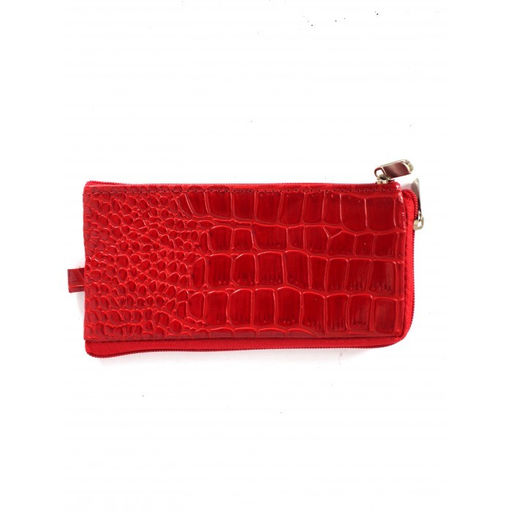 Футляр для ключей Croco-кл-501 (на молнии) натуральная кожа красный крокодил (203) 264517  фото 2