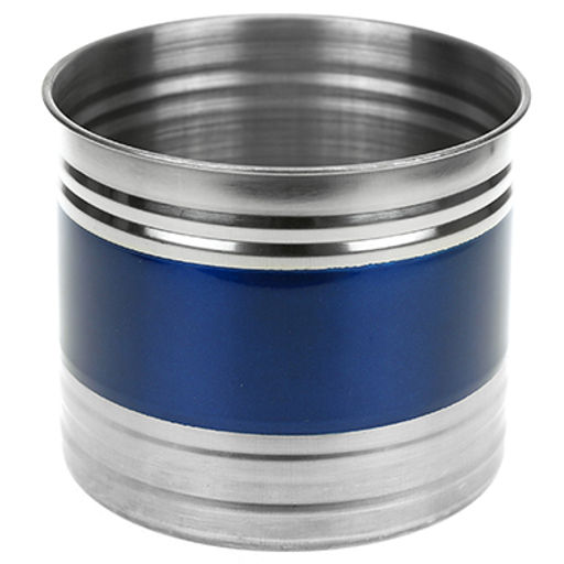 Банка для сыпучих продуктов из нержавеющей стали 1,1л, д12,5см, h10,5см, крышка пластмассовая с пароотводом, цветной корпус, синий, в коробке (Китай) - Домашняя мода фото 2