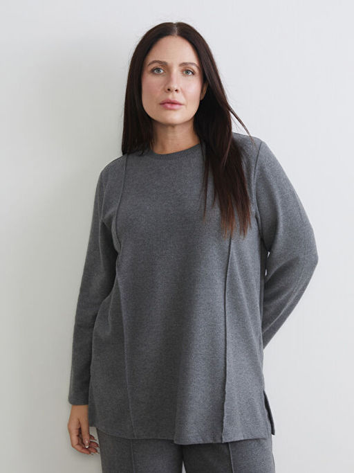 Bisiklet Yaka Kad?n Sweatshirt Tunik