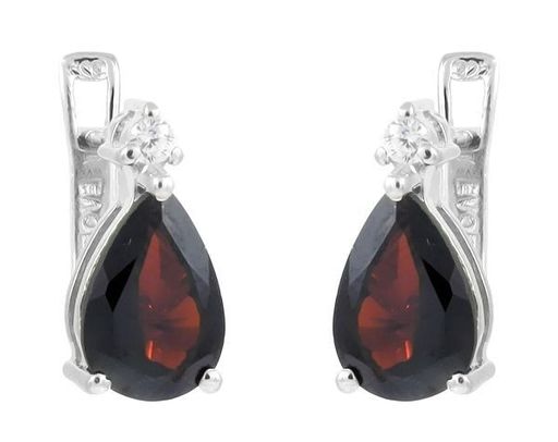 Серьги из серебра гранат, Трель