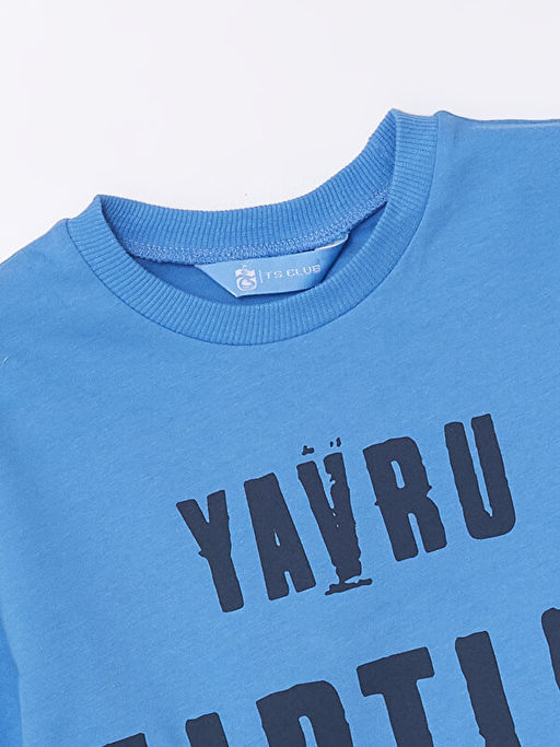 Bisiklet Yaka K?sa Kollu Bask?l? Erkek Bebek Ti??rt - Waikiki фото 2