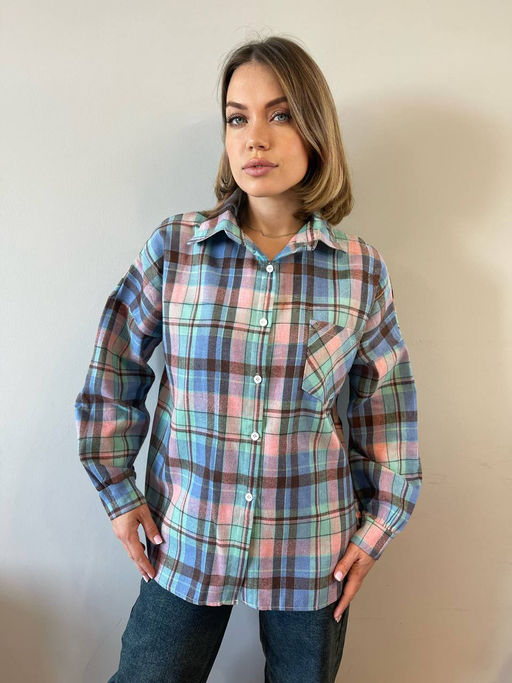 K11205 Рубашка OVER SIZE РОЗОВЫЙ_02 - Brend фото 2