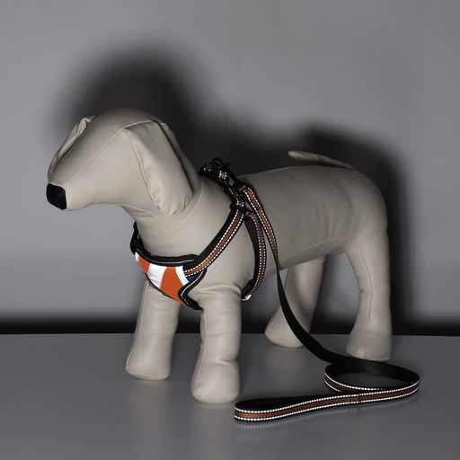 Комплект амуниции светоотражающий, размер M, ОГ 40-70 см, стропа 2 см, оранжевый - Пижон фото 11