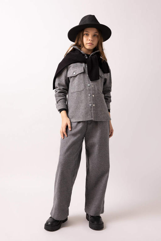 Широкие овальные брюки для девочек - Defacto фото 3