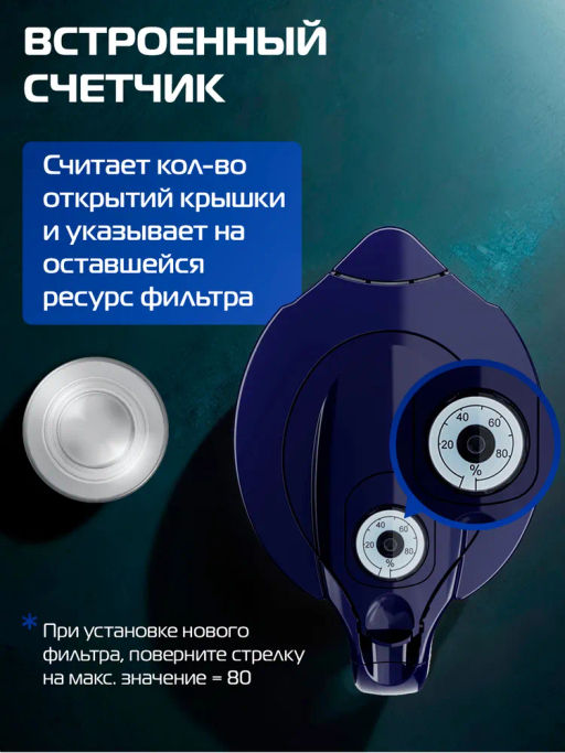 -25% Фильтр-кувшин Орлеан 4.2 л  (небьющийся) со счетчиком ресурса, Аквафор