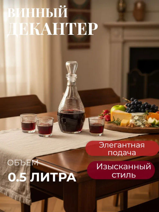 1230-Г Набор д/вина 7пр. Мираж графин+6 стаканов - Mayer&boch фото 4