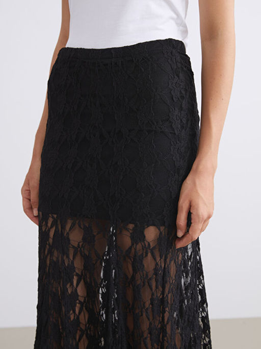 Beli Lastikli Dantelli F?rf?rl? Etek