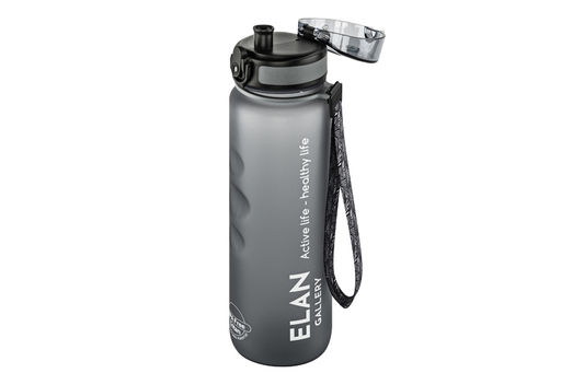 Бутылка для воды 1000 мл 7,8*7,8*28,5 см "Style Matte" с углублениями д/пальцев серая