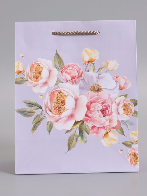 Пакет подарочный ламинированный «Цветочная симфония», 18×22.3×10 см