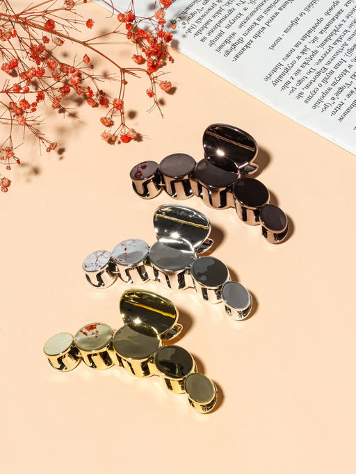 Цена за 12 шт. Крабик для волос «Глянец люкс», круги, 9 см, МИКС