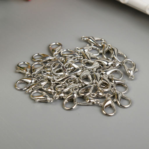 Цена за 40 шт. Карабин металлический, 1.2×0.6 см