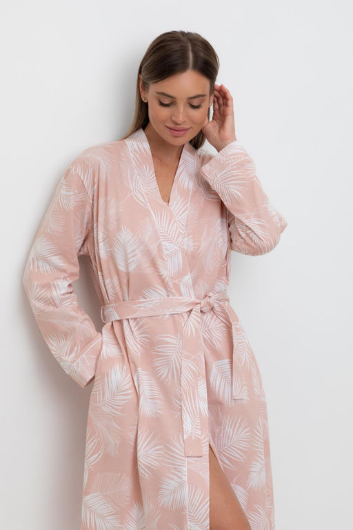 Е 50005/24/дымчатая роза,листья пальмы халат жен