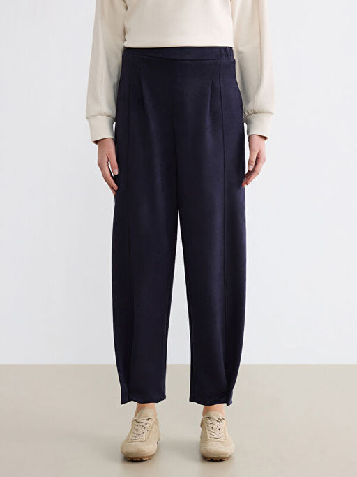 Loose Fit Kad?n Pileli S?et G?r?n?ml? Pantolon