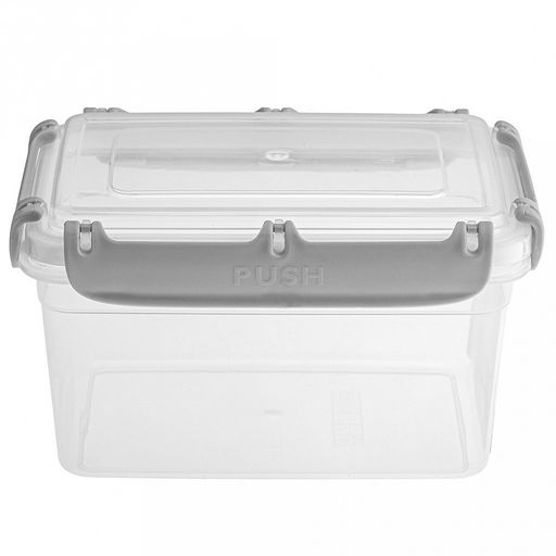 "Bergen" Контейнер для продуктов пластмассовый 1,3л, 17,9х12,6х10,2см, с защелками, пепельный жемчуг, подходит для СВЧ (Россия)