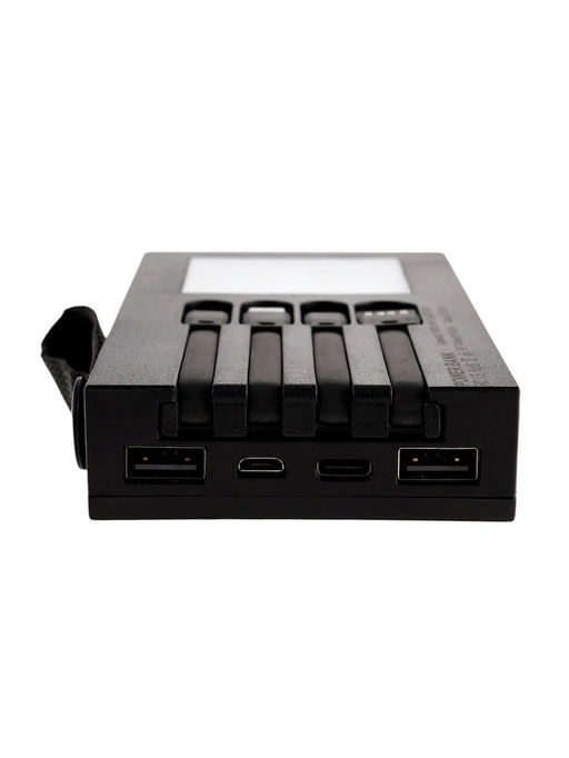 Внешний портативный аккумулятор 10000 мАч, 10 W, 2USB, Type-C, фонарик, солнечная панель, чёрный - Simaland фото 11