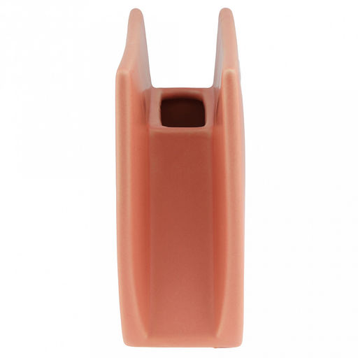 Ваза керамическая "Баухаус" 700мл, 19,5х6х17см, горло 9,8х2,5см, глянец, противоскользящие накладки, персиковый, в коробке (Китай)