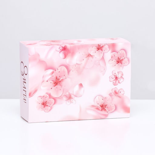 Цена за 5 шт. Коробка для конфет 6 шт., « 8 марта» 13.7×9.8×3.8