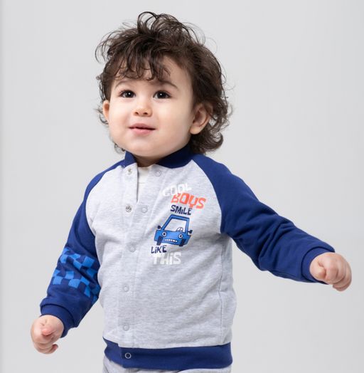 CRB wear/CSNB 62671-11 (266) Кофточка для мальчика, светло-серый меланж/Ex.Cherubino  фото 2