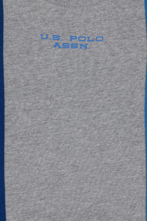 Серый меланжевый свитшот с круглым вырезом для мальчиков - U.s. polo assn фото 5