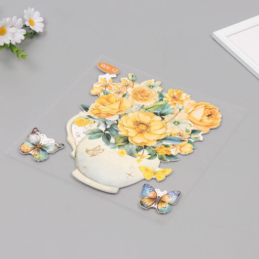 Наклейка интерьерная Жёлтый букет, пластик, 40?31 см