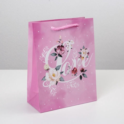 Цена за 2 шт. Пакет подарочный ламинированный, упаковка, Love, MS 18×23×8 см
