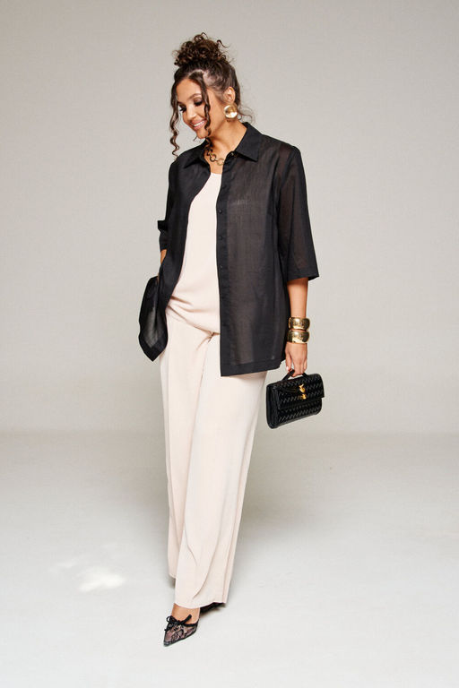 Костюм Beautiful Free 6359 бежевый+чёрный