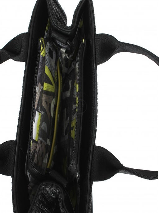 Сумка женская иск/кожа+текстиль DJ-CM 7531-BLACK, 1отд, плечевой ремень, черный SALE 264416 - Adelia фото 3