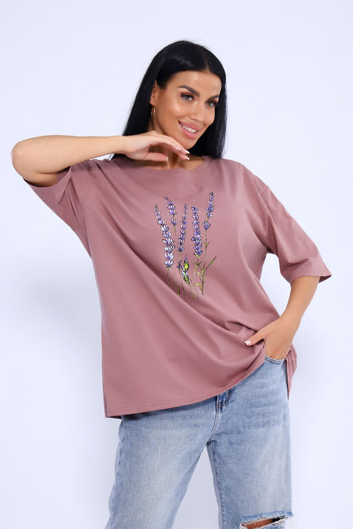 Футболка Натали 80034 хлопок лаванда  фото 8