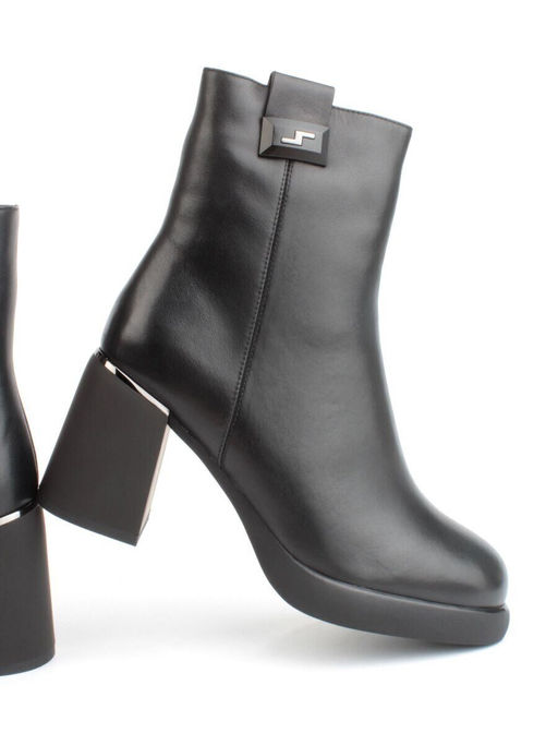 04-M3-2271 BLACK Ботильоны зимние женские (натуральная кожа, натуральный мех)