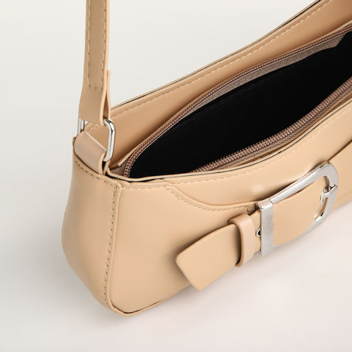 Сумка женская багет на молнии, цвет бежевый - Simaland фото 5