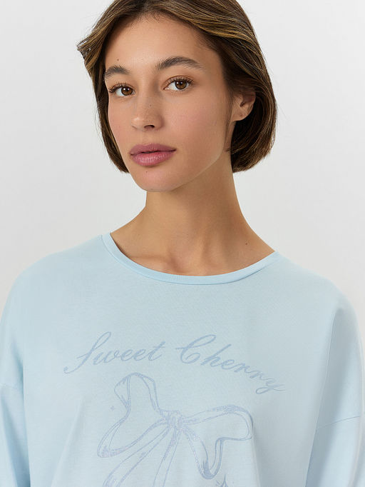 Сорочка ночная женская голубая