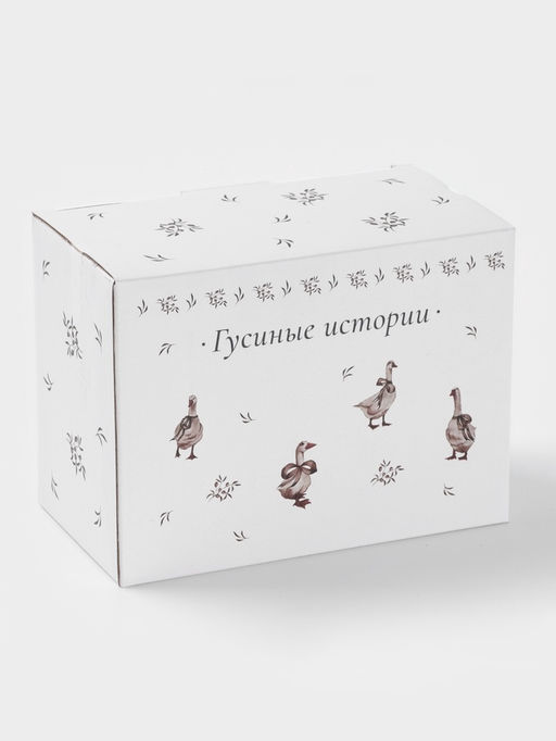 Маслёнка Доляна «Гуси», 17×12×8.5 см, доломит, белая