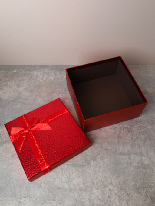 Коробка подарочная квадратная 3 штуки 19х19 см / 3403-A22-R /уп 36/красная - Галеонтрейд фото 4