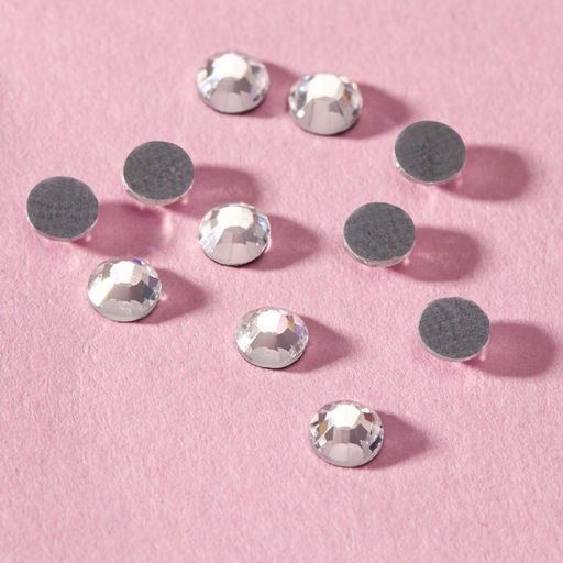 Цена за 5 шт. Стразы термоклеевые «Круг», стеклянные, d=3.2 мм, 100 шт., цвет серебряный